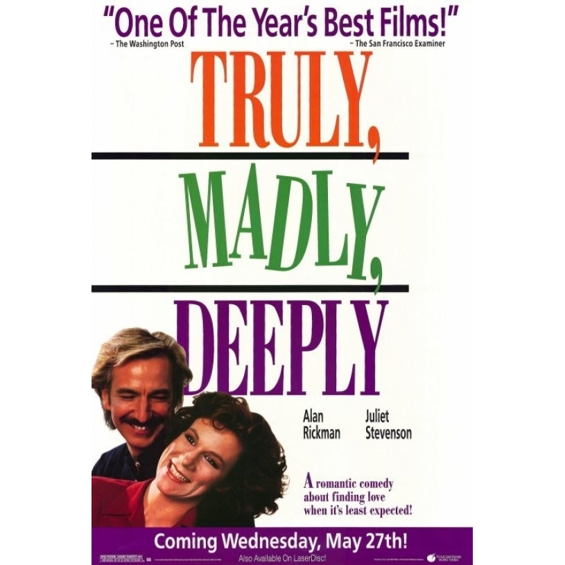 Truly Madly Deeply Movie Poster Print (27 x 40) - Item MOVCF2435 Image 1