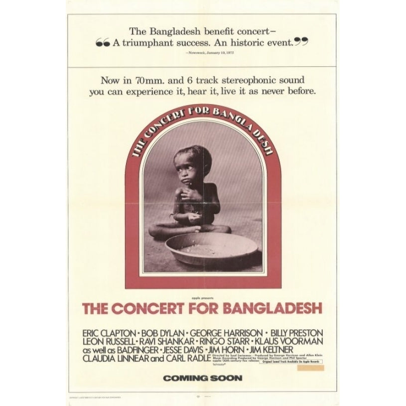 The Concert for Bangladesh Movie Poster Print (27 x 40) - Item MOVGF4437 Image 1