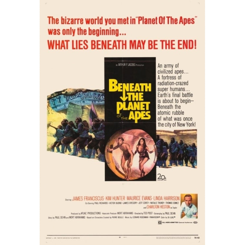 Beneath the Planet of the Apes Movie Poster Print (27 x 40) - Item MOVGG1743 Image 1