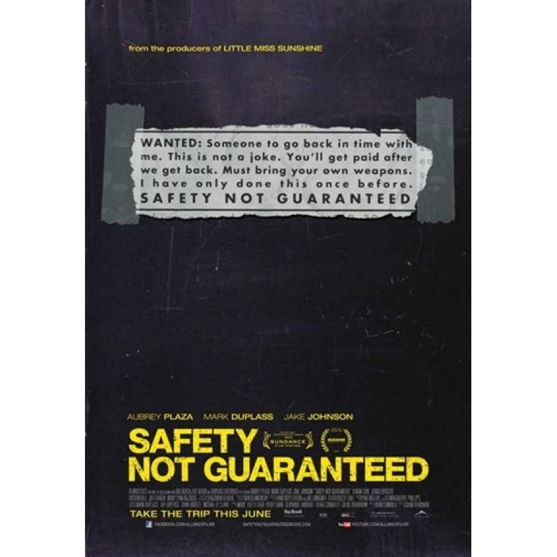 Safety Not Guaranteed Movie Poster (11 x 17) - Item MOVIB11205 Image 1