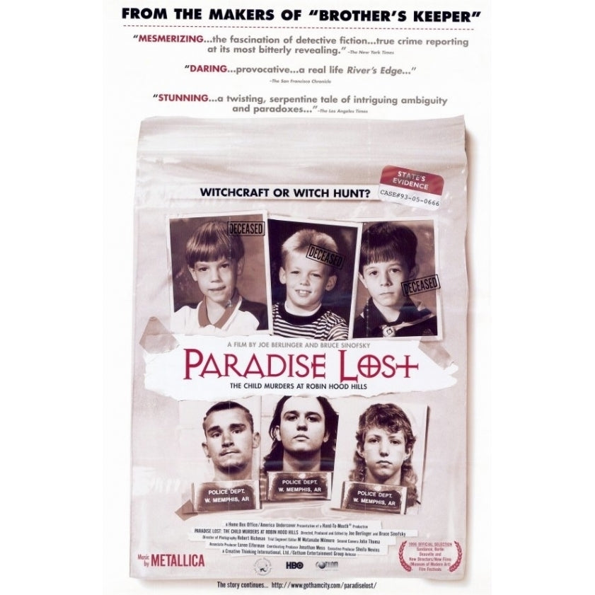 Paradise Lost The Child Murders at Robin Hood Hills Movie Poster (11 x 17) - Item MOVIE0093 Image 1