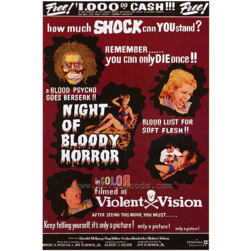 The Night of Bloody Horror Movie Poster Print (27 x 40) - Item MOVIF4327 Image 1