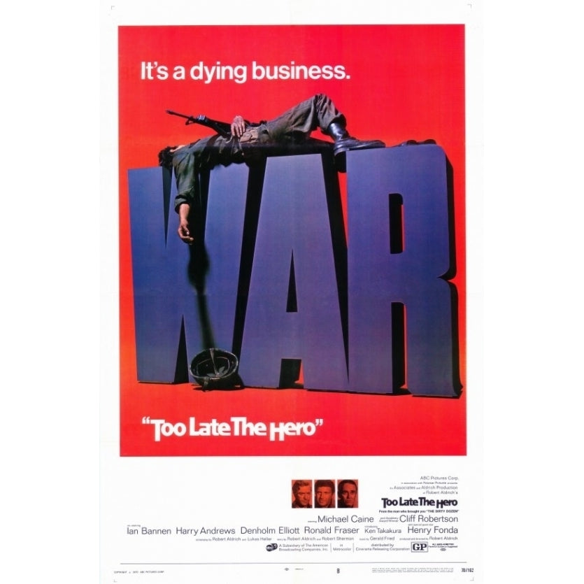 Too Late the Hero Movie Poster Print (27 x 40) - Item MOVII1006 Image 1