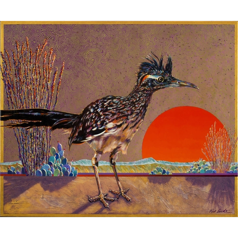 Roadrunner in the Evening Poster Print by Bob Coonts (10 x 9) Image 1