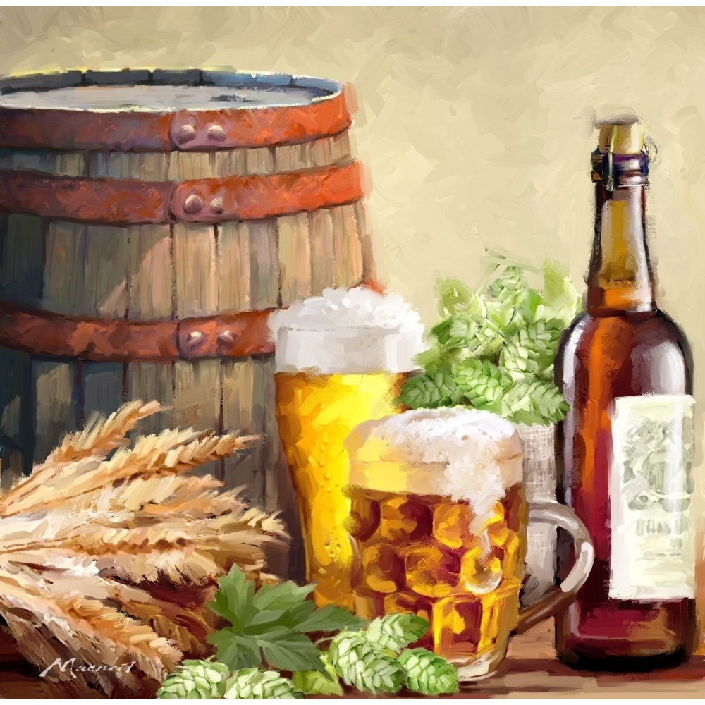 Beer and Hops Poster Print by The Macneil Studio (12 x 12) Image 1