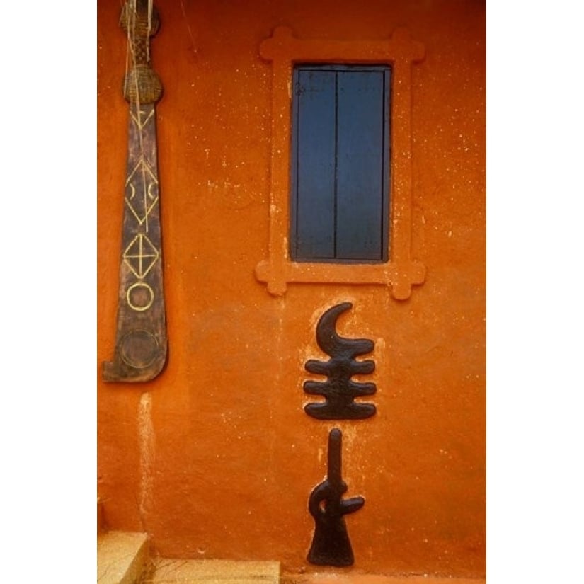 Adinkra Symbols on Shrine to Nana Yaa Asantewaa Ejisu Ghana Poster Print by Alison Jones (12 x 17) Image 1