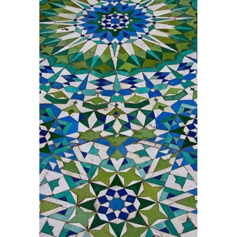 Floor tiles in Al-Hassan II mosque Casablanca Morocco Poster Print by William Sutton (11 x 17) Image 1