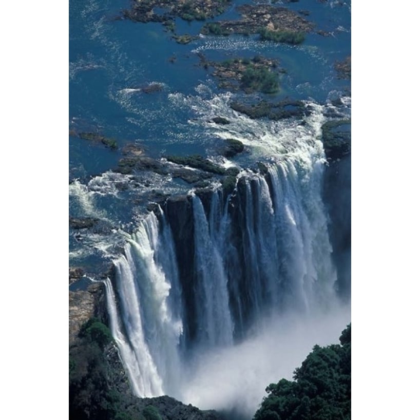 Zambezi River Flowing over Victoria Falls Mosi-Oa-Tunya National Park Zambia Print by Paul Souders (12 x 17) Image 1