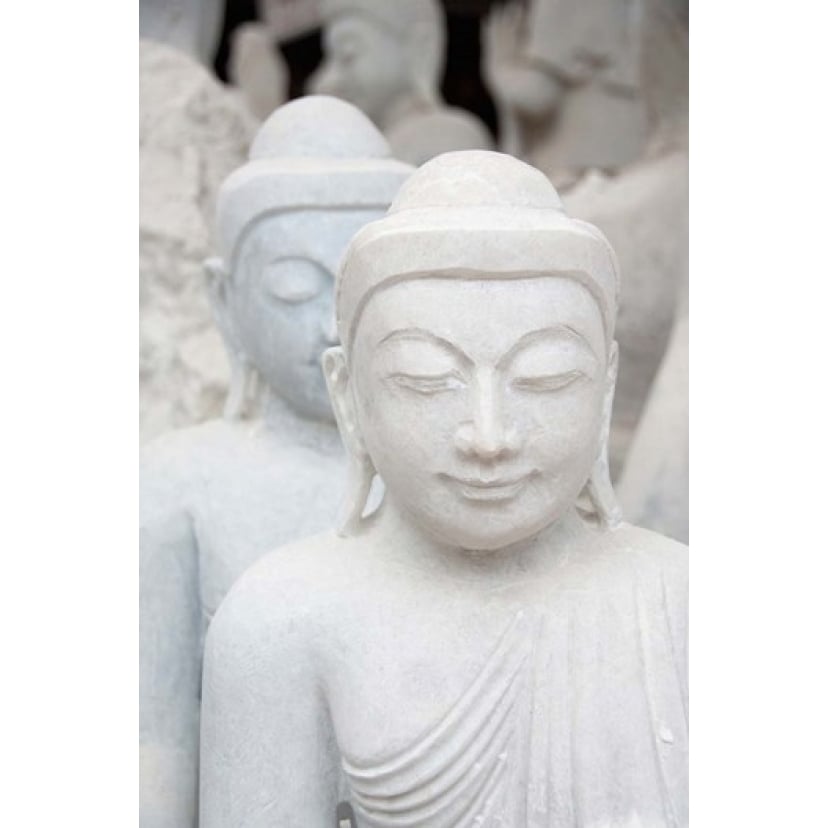 Myanmar Mandalay Stone carver marble Buddhas Poster Print by Cindy Miller Hopkins (11 x 17) Image 1