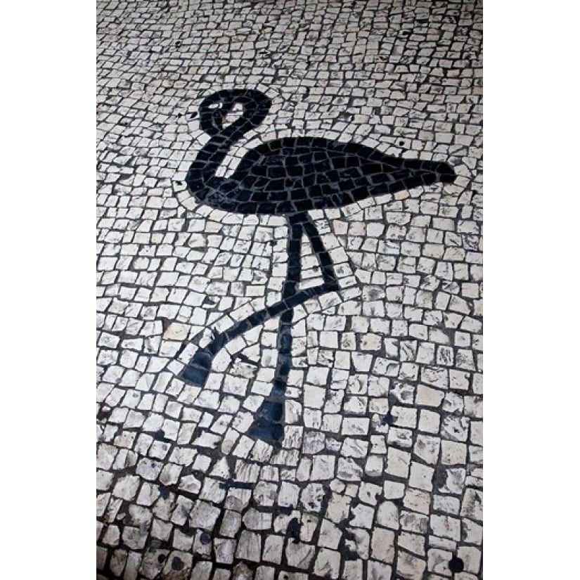 China Macau Portuguese tile designs - flamingo Senate Square Poster Print by Julie Eggers (16 x 24) Image 1