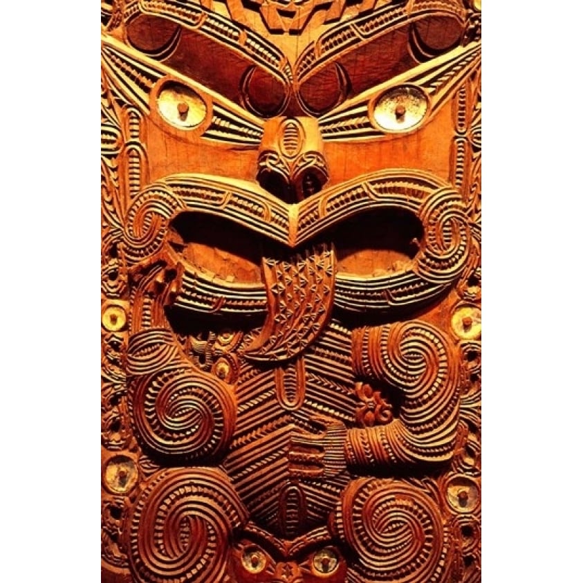 Historic Maori Carving Otago Museum Zealand Poster Print by David Wall (12 x 17) Image 1