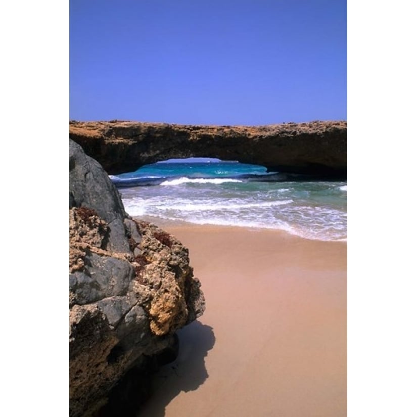 Natural Beach Bridge Aruba Caribbean Poster Print by Bill Bachmann (19 x 28) Image 1