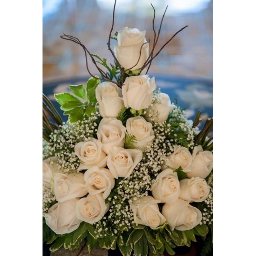 Wedding floral centerpiece Bavaro Higuey Punta Cana Dominican Republic Print by Lisa S. Engelbrecht Image 1