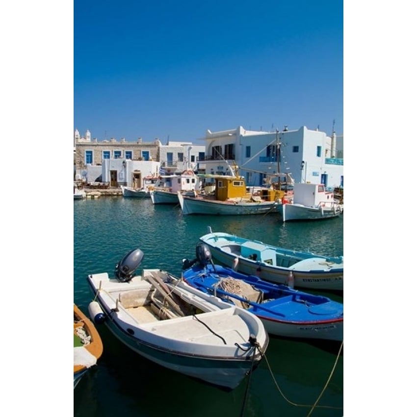 Fishing Boats in Naoussa Paros Greece Poster Print by Bill Bachmann (11 x 17) Image 1