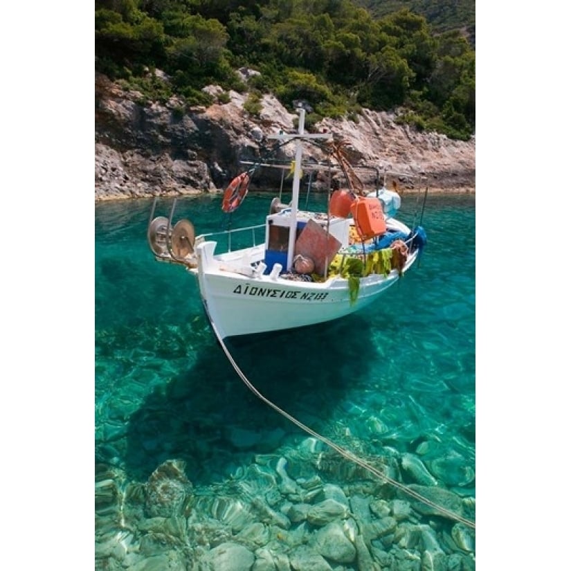 Greece Ionian Islands Zakynthos Fishing Boat Poster Print by Walter Bibikow (24 x 36) Image 1