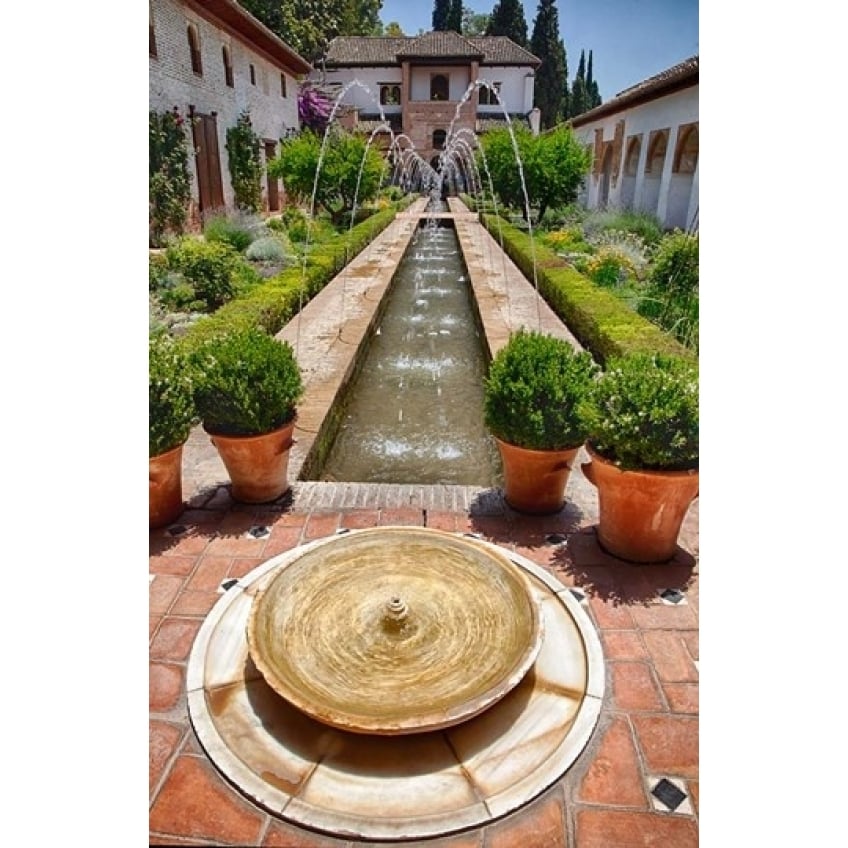 Spain Granada Patio de la Acequia at Generalife Poster Print by Julie Eggers (12 x 18) Image 1