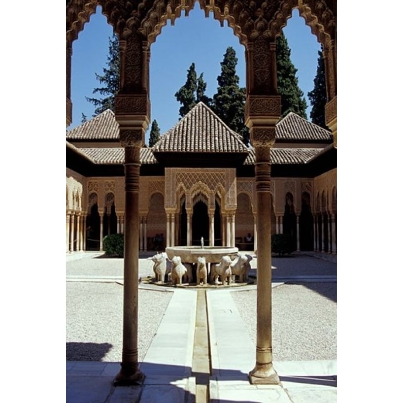 Patio de los Leones in the Alhambra Granada Spain Poster Print by John and Lisa Merrill (12 x 17) Image 1