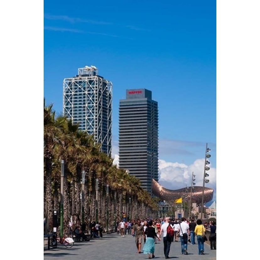 Hotel Arts and Mapfre Tower La Barceloneta Beach Barcelona Spain Print by Sergio Pitamitz (11 x 17) Image 1