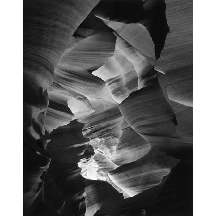 Red Sandstone Walls Lower Antelope Canyon (Black and White) Poster Print by Adam Jones (27 x 34) Image 1