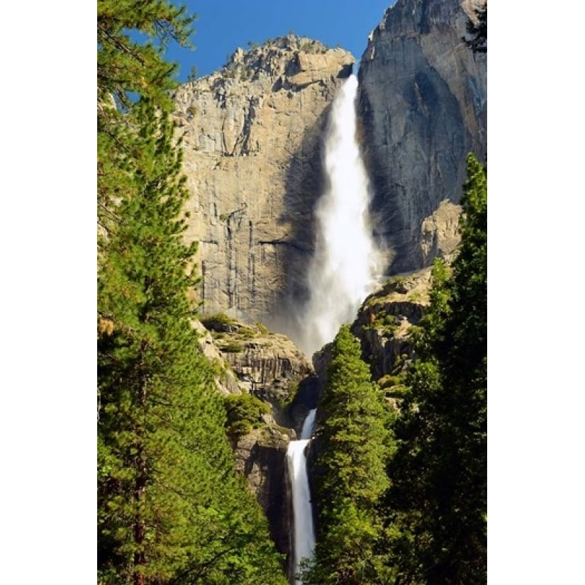 Upper and Lower Yosemite Falls Merced River Yosemite NP California Print by Michel Hersen Image 1