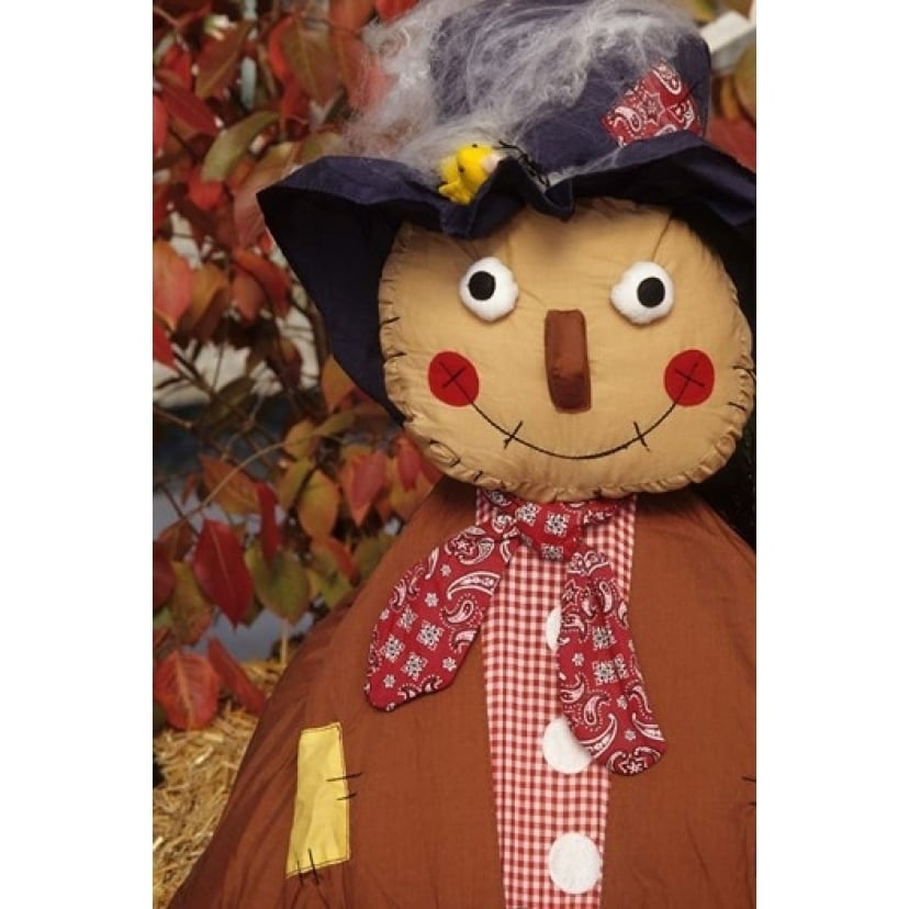 Stuffed Scarecrow on Display at Halloween Washington Poster Print by John and Lisa Merrill (12 x 17) Image 1