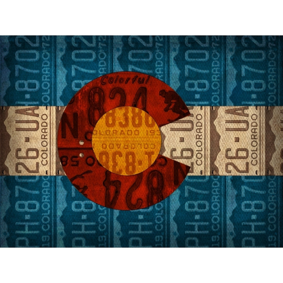 Colorado State Flag License Plate Art Poster Print by Design Turnpike (33 x 18) Image 1