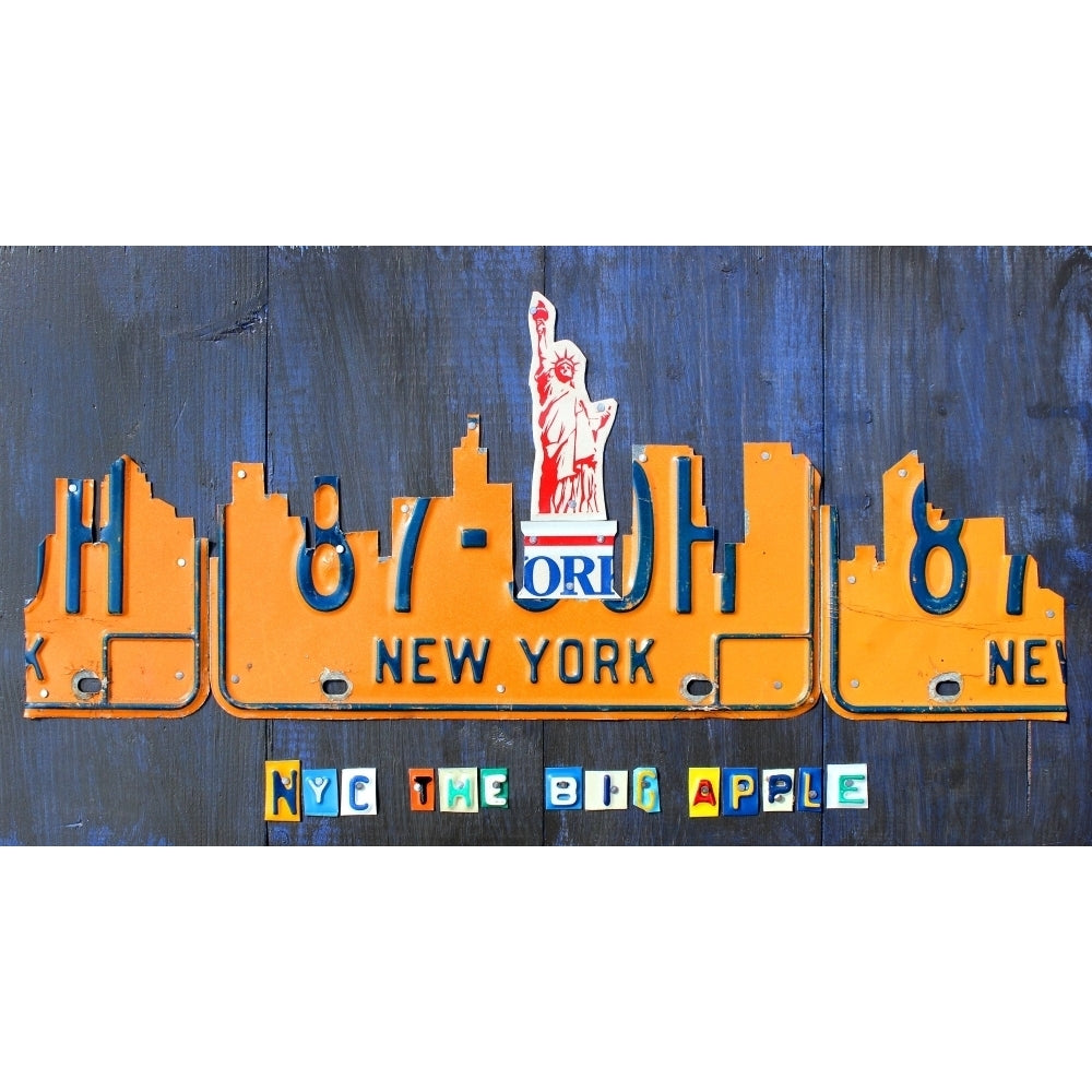 York City Skyline License Plate Art Poster Print by Design Turnpike (24 x 12) Image 1