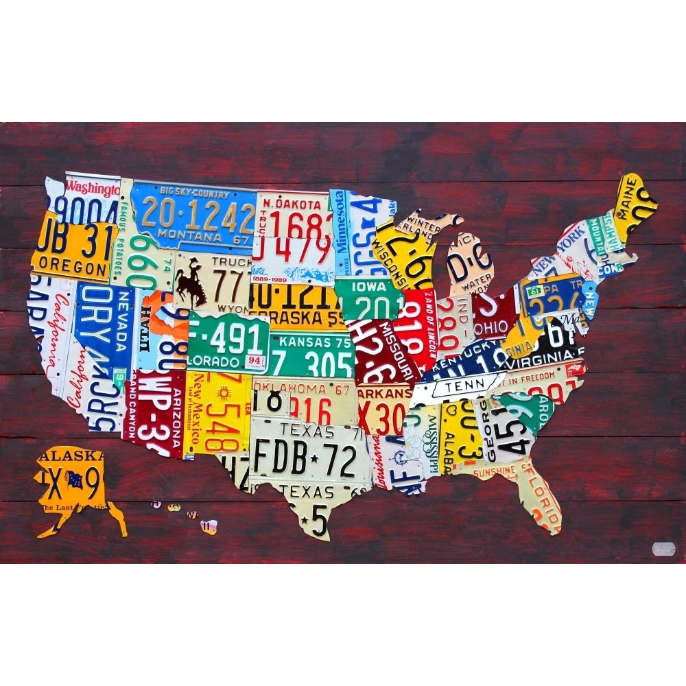 License Plate Map of the United States Poster Print by Design Turnpike (36 X 24) Image 1