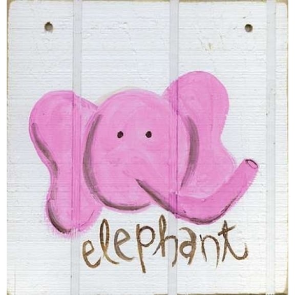 Happy Pink Elephant Poster Print by Erin Butson (12 x 12) Image 1