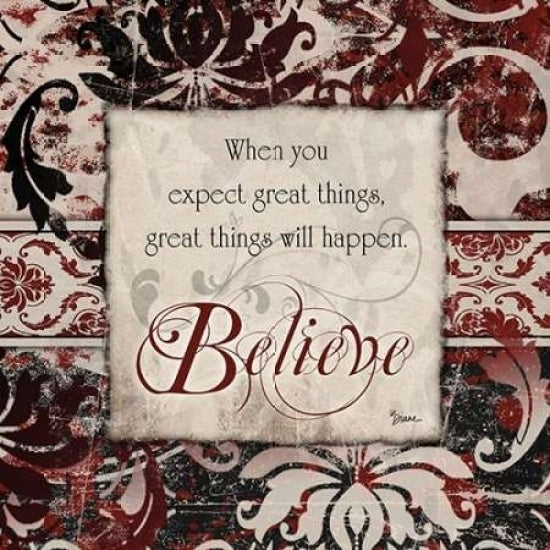 Believe Damask Poster Print by Diane Stimson (12 x 12) Image 1