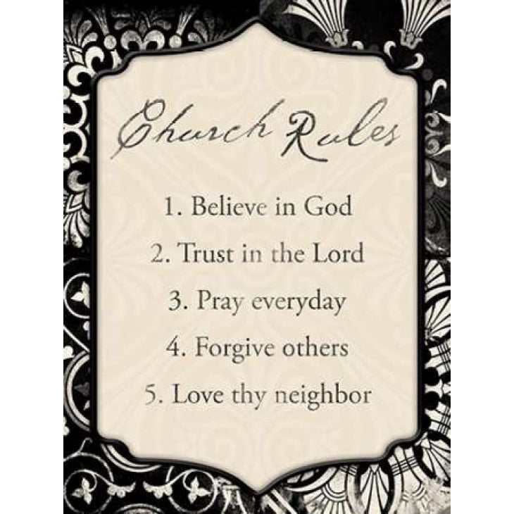 Church Rules Poster Print by Jace Grey (9 x 12) Image 1