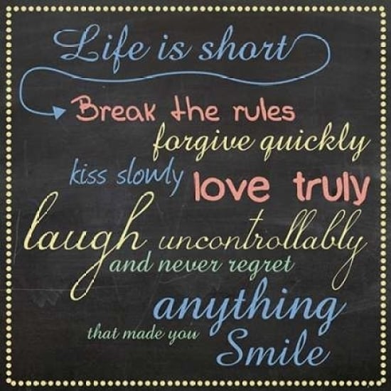 Life Is Short Chalk Color Poster Print by Lauren Gibbons (12 x 12) Image 1