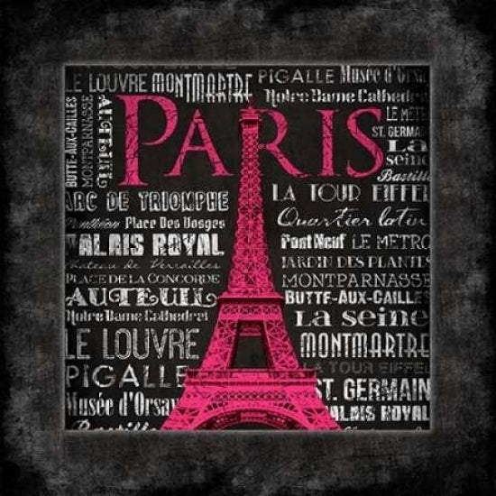 Paris Type bordered Poster Print by Jace Grey (12 x 12) Image 1