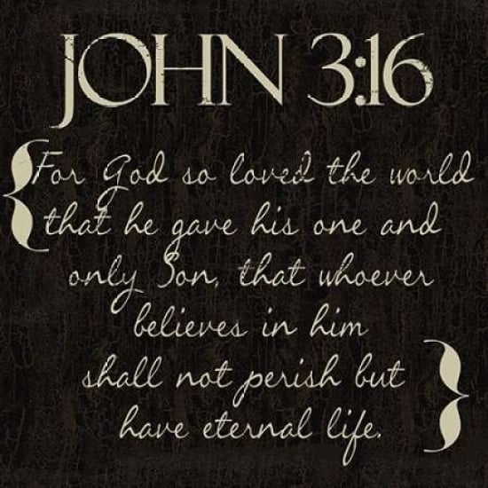 John 3-16 Poster Print by Taylor Greene (12 x 12) Image 1