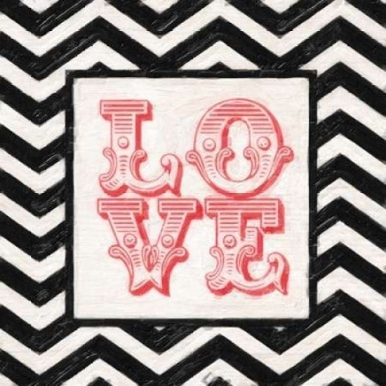 CHEVRON LOVE RED Poster Print by Taylor Greene (12 x 12) Image 1