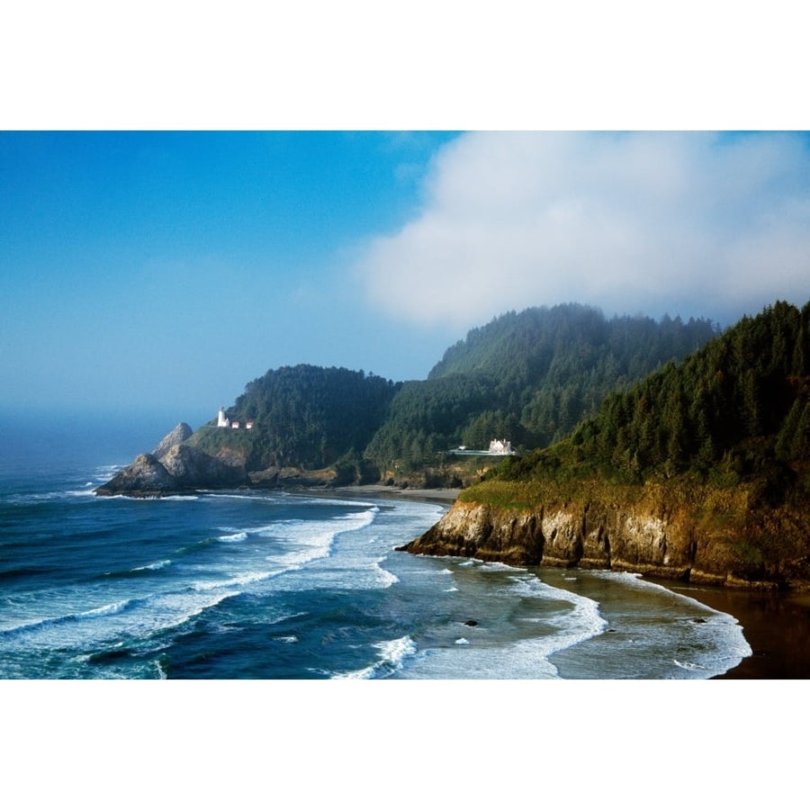 Coastal Scene In Mist With Heceta Head Lighthouse Poster Print (36 x 24) Image 1