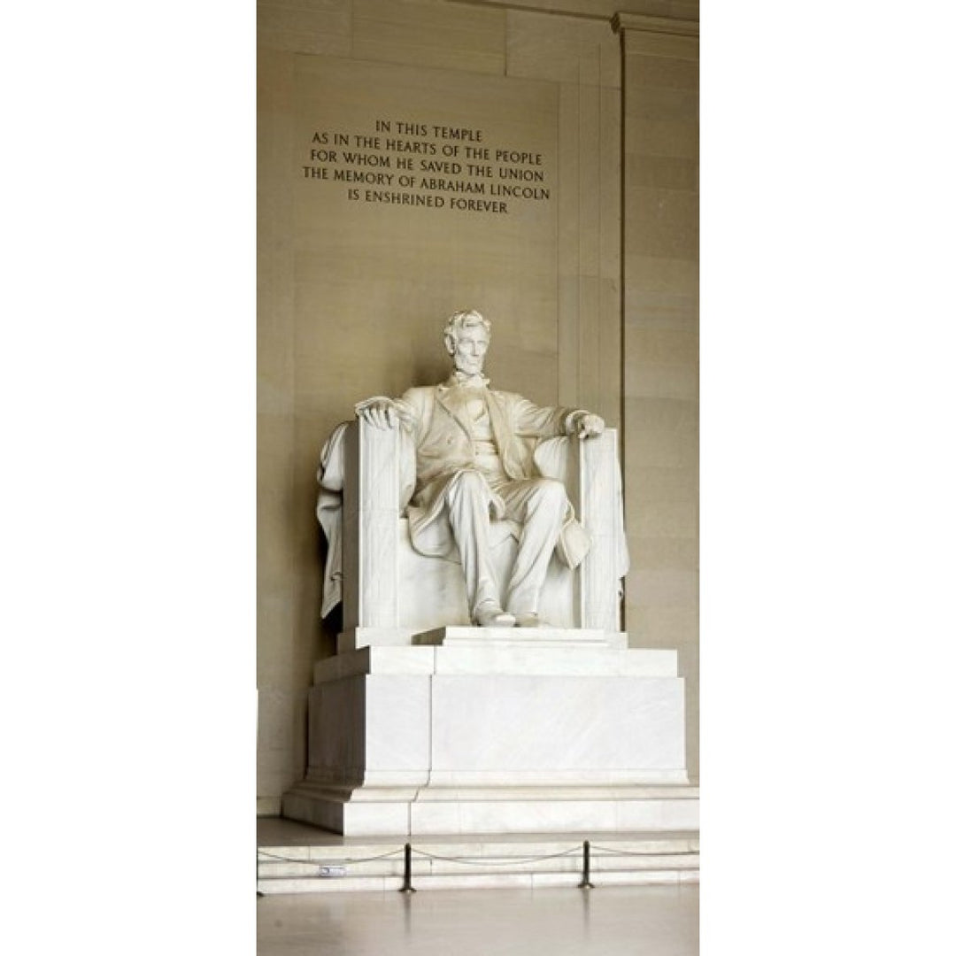 Abraham Lincolns Statue in a memorial Lincoln Memorial Washington DC USA Poster Print (24 x 12) Image 1