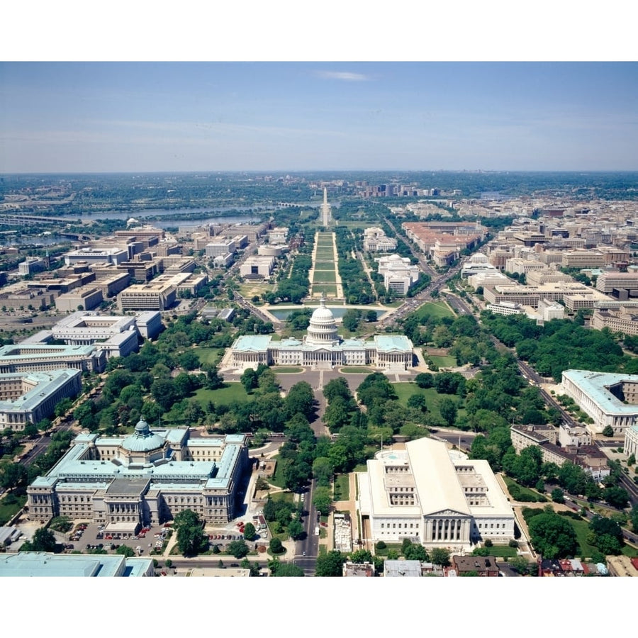 Aerial view of buildings in a city Washington DC USA Poster Print (14 x 11) Image 1