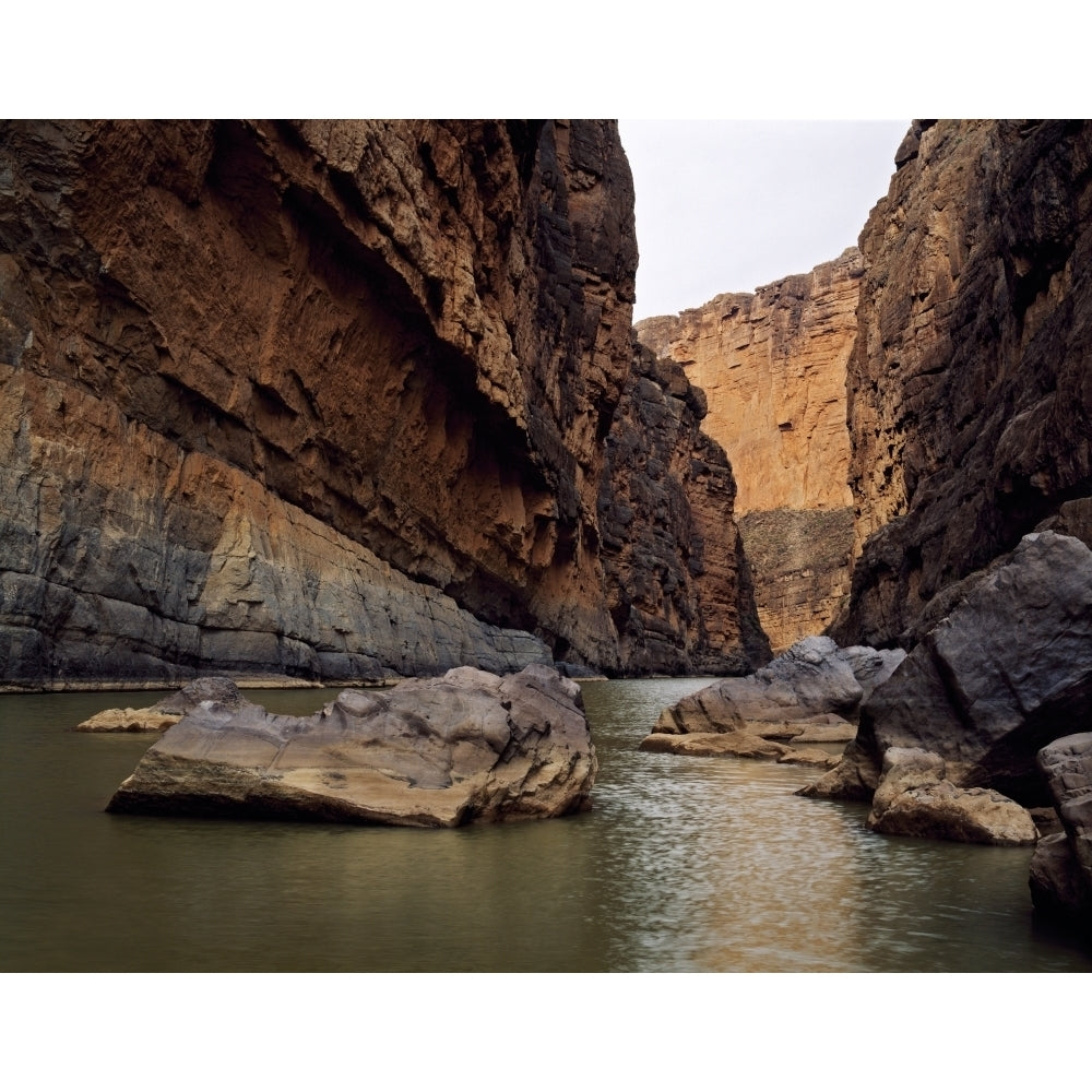 Rio Grande winding through Santa Elena Canyon Big Bend National Park Texas USA. Poster Print (12 x 36) Image 1