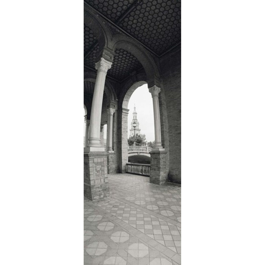 Interiors of a plaza Plaza De Espana Seville Seville Province Andalusia Spain Poster Print (18 x 7) Image 1