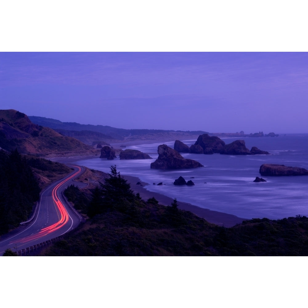 Highway along the coast US Route 101 Cape Sebastian State Scenic Corridor Oregon USA Poster Print (12 x 36) Image 1