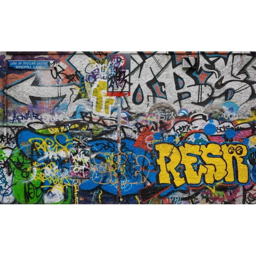 Grafitti on the U2 Wall Windmill Lane Dublin Ireland Poster Print (20 x 12) Image 1