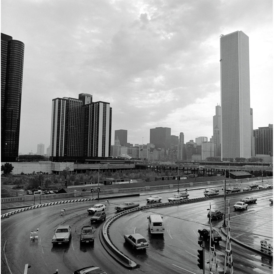 Traffic on a highway The S-Curve Lake shore Drive Chicago Cook County Illinois USA Poster Print (12 x 12) Image 1