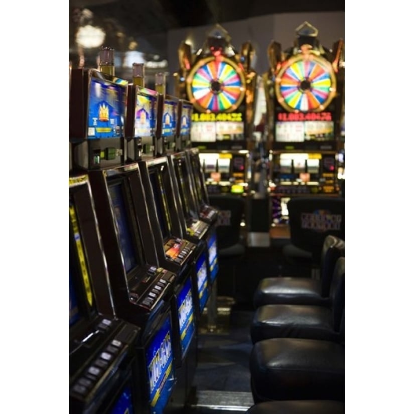 Slot machines at an airport McCarran International Airport Las Vegas Nevada USA Poster Print (36 x 24) Image 1