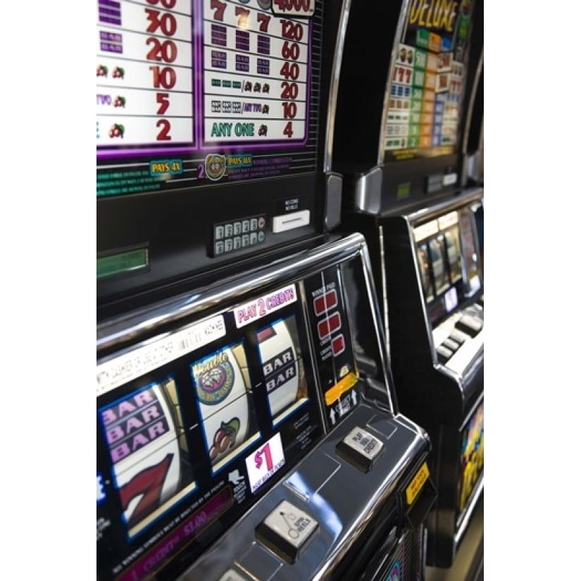 Slot machines at an airport McCarran International Airport Las Vegas Nevada USA Poster Print (24 x 18) Image 1