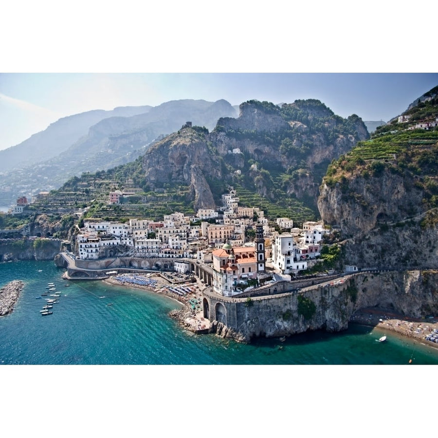 Town at the waterfront Amalfi Atrani Amalfi Coast Salerno Campania Italy Poster Print (36 x 12) Image 1