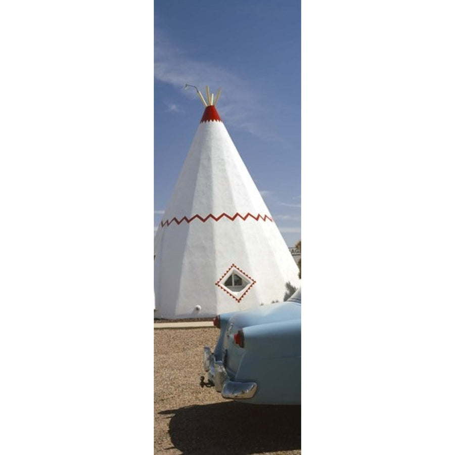 Car with a teepee in the background Wigwam Motel Route 66 Holbrook Navajo County Arizona USA Poster Image 1