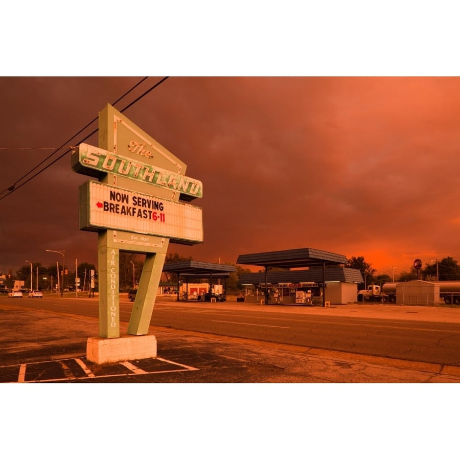 Dinner sign at the roadside The Southland Florence Muscle Shoals Colbert County Alabama USA Poster Print (36 x 12) Image 1