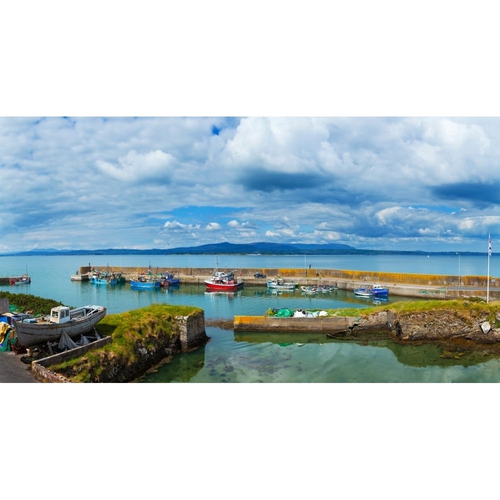 Fishing boats at a harbor Helvick Harbour An Rinn County Waterford Republic Of Ireland Poster Print (27 x 9) Image 1