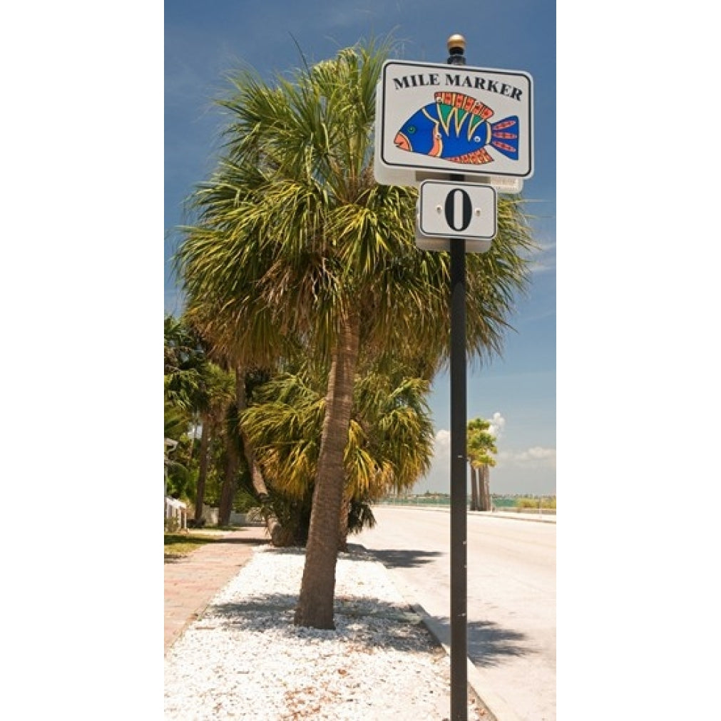 Mile marker zero at Pass-A-Grille St. Pete Beach Tampa Bay Area Tampa Bay Florida USA Poster Print (12 x 7) Image 1